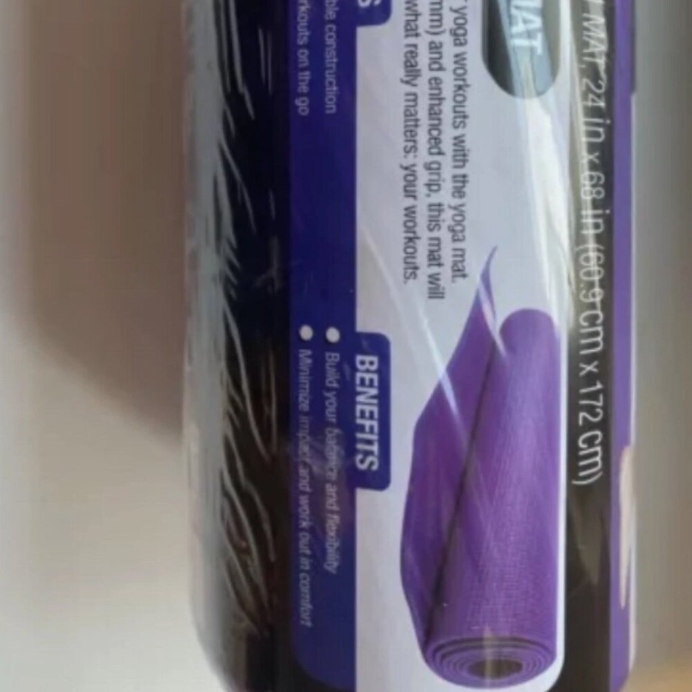 NEW 24" x 68" Pro Strength Yoga Mat Floor Exercise Fitness Padding Purple
